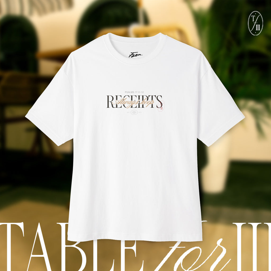 Table for III - The Receipt Boxy Tee