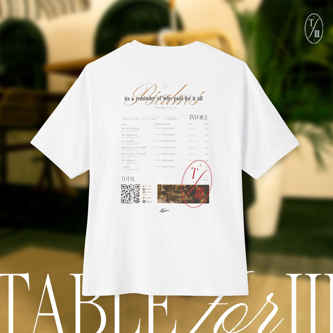 Table for III - The Receipt Boxy Tee